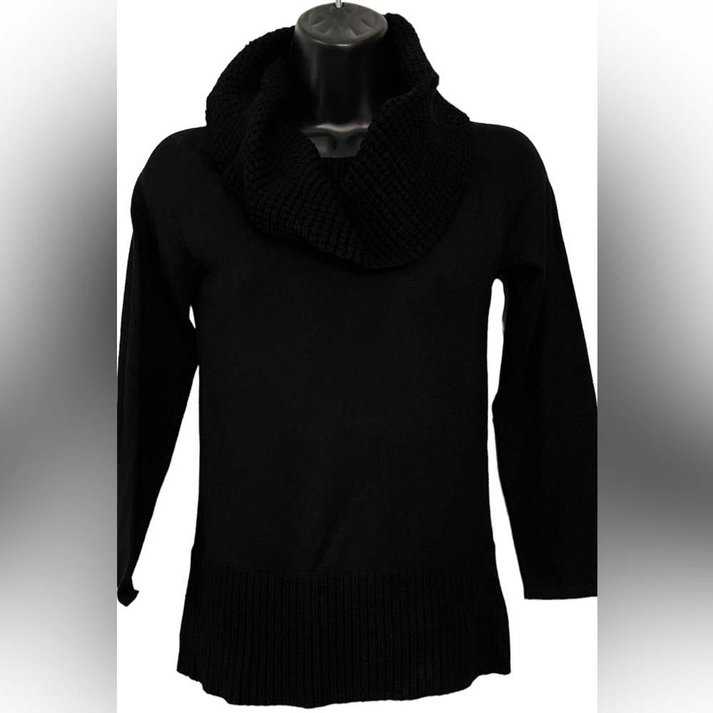 JONES NEW YORK Women’s Black Long Sleeve Cowl Neck Sweater Size PP